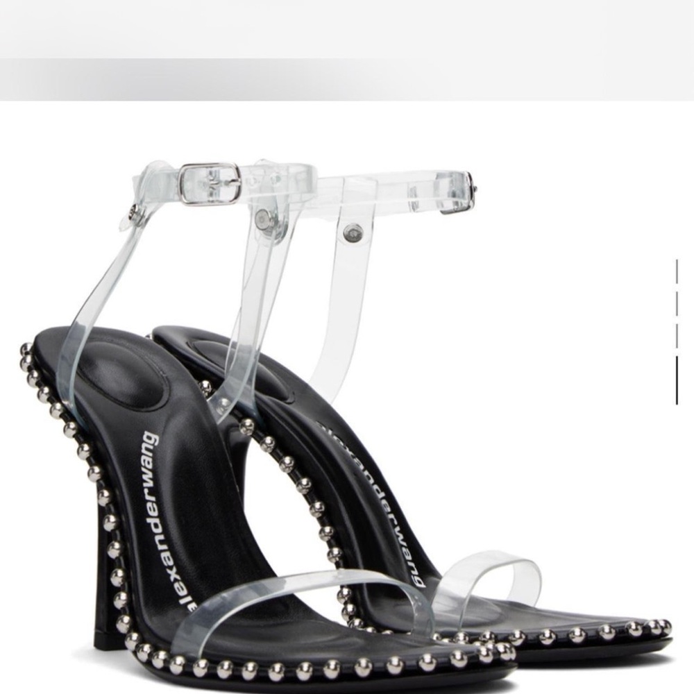 Alexander Wang Black and Transparent Studded Sandals - Picture 2 of 5